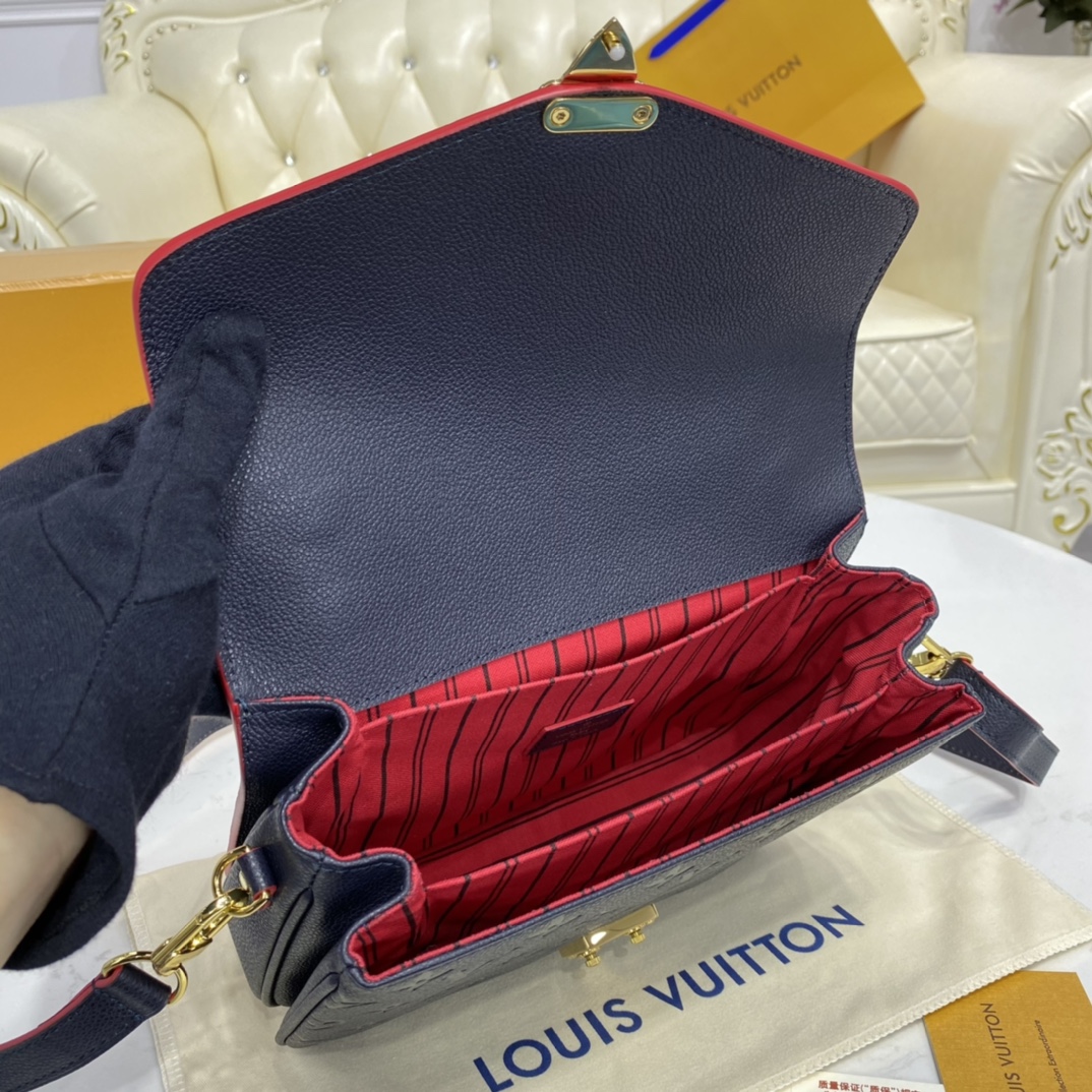 Louis Vuitton POCHETTE METIS Handbag Monogram Empreinte M44071 Navy Blue/Red